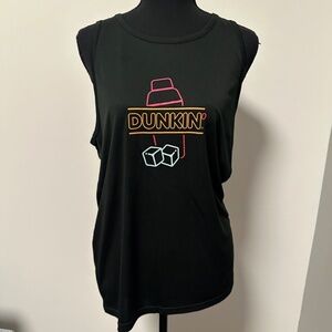 *DUNKIN* Black Iced Drink Tank Top Size Small